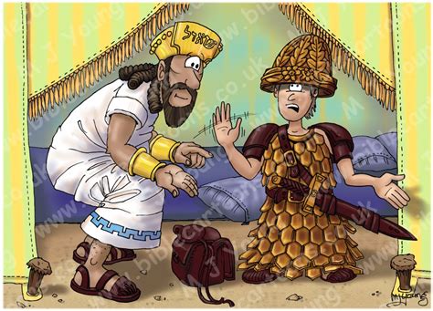 Bible Cartoons 1 Samuel 17 David And Goliath Scene 08 Sauls Armour