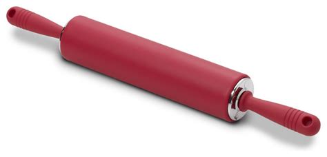 Red Silicone Coated Steel Rolling Pin Contemporary Rolling Pins