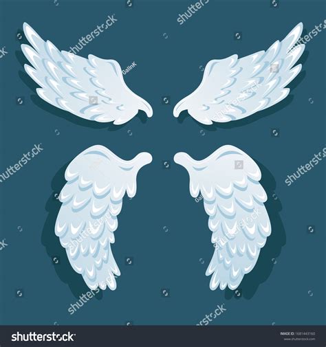 Light Blue Angel Wings Two Pairs Stock Vector Royalty Free 1681443160