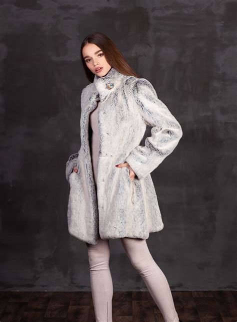Luxury Faux Fur Coat Chinchilla Diamond Exclusive Eco Furs Etsy