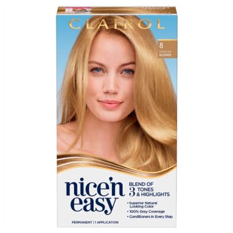 Clairol Nicen Easy 8 Medium Blonde Permanent Hair Color 1 Ct Food 4 Less