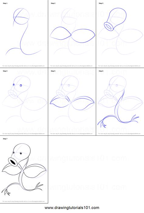 How To Draw Bellsprout From Pokemon Printable Step By Step Drawing