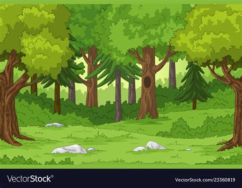 Cartoon Forest Landscape Royalty Free Vector Image