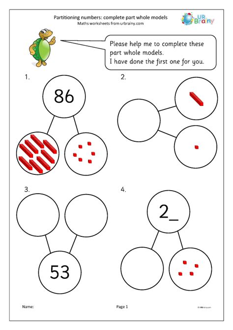 Separating Numbers Into Two Parts Worksheet Pdf