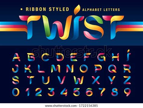Vector Colorful Twist Ribbons Alphabet Letters Stock Vector Royalty