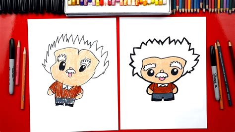 How To Draw Albert Einstein Cartoon Art For Kids Hub