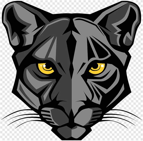Gray And Black Animal Head Illustration Black Panther Cougar Black