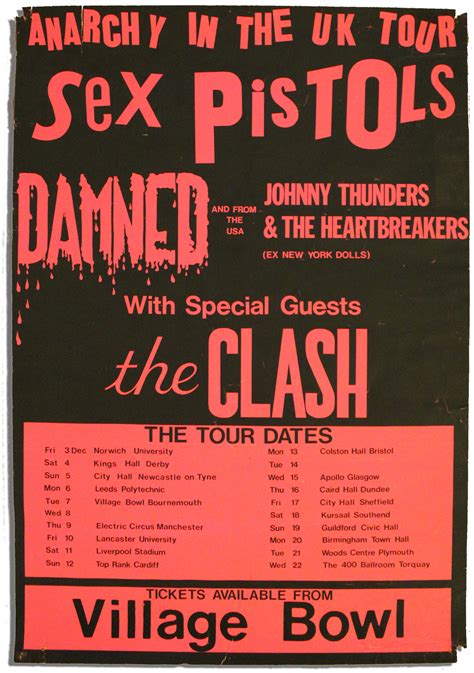 Très Rare Original 1978 Sex Pistols Gig Poster Longhorn Salle De Bal Texas