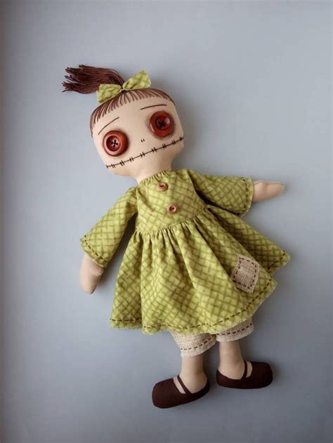 Creepy And Cute Rag Doll Button Eyes Funny Cloth Doll Etsy Cloth