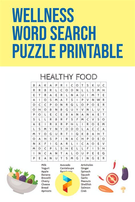 Wellness Word Search Puzzle Printable In 2021 Health Words Word