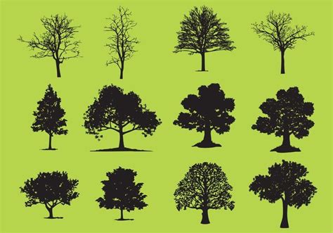 Trees Silhouette Vectors Download Free Vector Art Stock Graphics