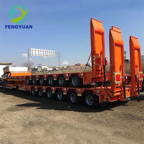 Fengyuan 3 Axles 80 Ton Lowboy Lowbed Semi Truck Trailer China Semi