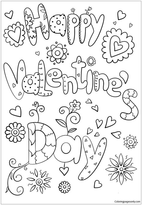 Happy Valentine s Day Coloring Pages - Valentines Day Coloring Pages