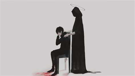 Anime boy cute blood depressing sad anime icons hd png download 700x777 2873676 pngfind. Download 1600x900 Anime Boy, The Reaper, Sad Wallpapers ...