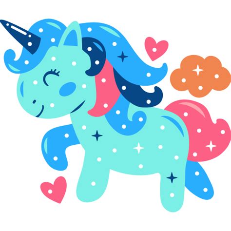 Blue Unicorn Clipart