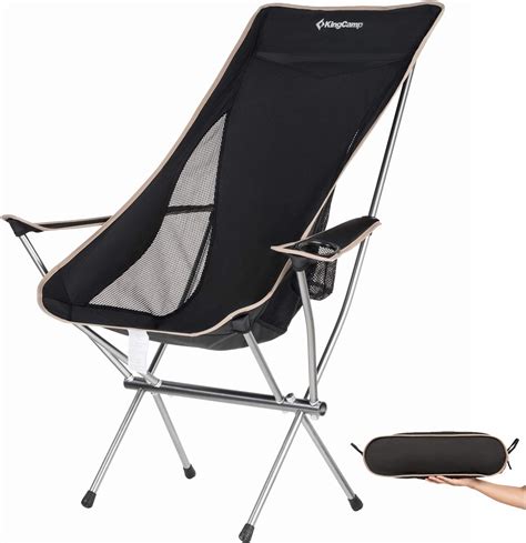 Kingcamp Ultralight Compact Strong High Back Folding Chair With Armrest