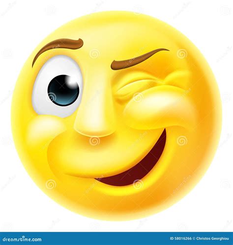 Winking Emoji Emoticon Vector Illustration 58016266