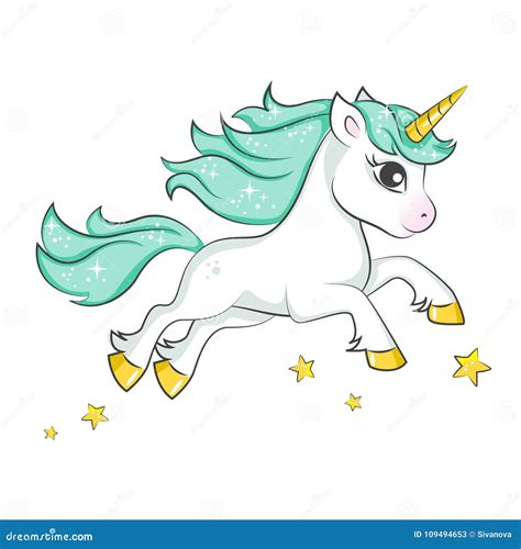 Cute Magical Unicorn Stock Vector Illustration Of Dreams 109494653