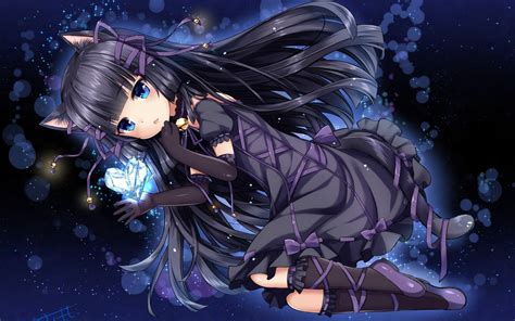 Download 1920x1200 Anime Cat Girl Lolita Black Hair