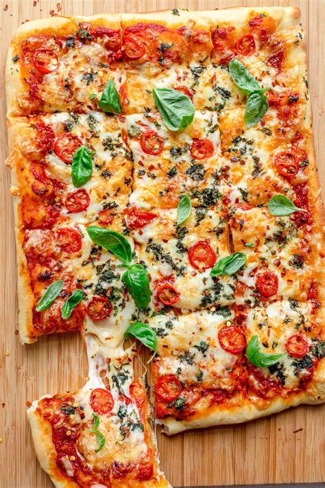 Sheet Pan Pizza Homemade Dough Recipe Included Feelgoodfoodie