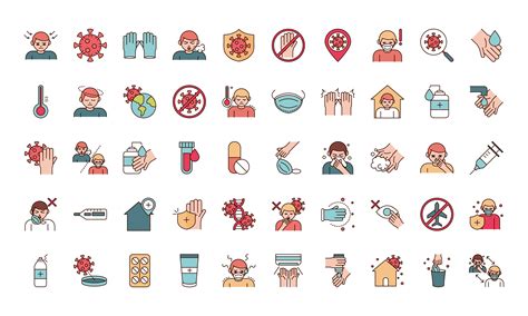 Viral Infection Prevention Line And Fill Pictogram Icon Set 1263266 Vector Art At Vecteezy