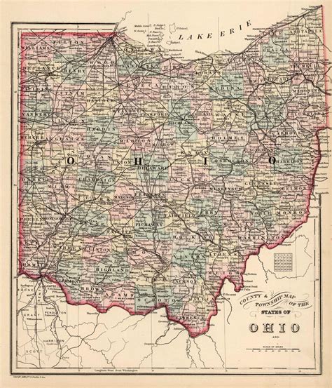 County And Township Map Of The State Of Ohio 1888 Map Art Source