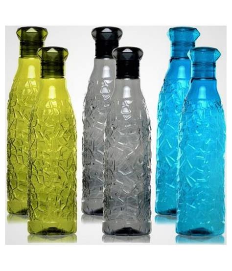 New Stylish Design Water Bottle Set Of 6 Bottle 1litre Multicolour 1000