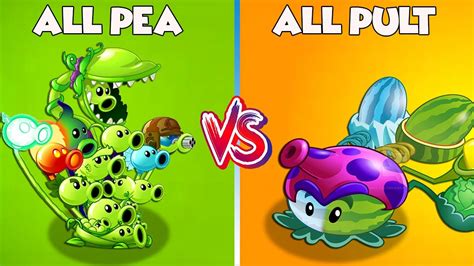 Pvz All Pea Vs All Pult Vs Zombie Level Who Will Win Youtube