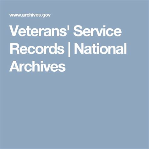 Veterans Service Records Military Records Military Personnel Military