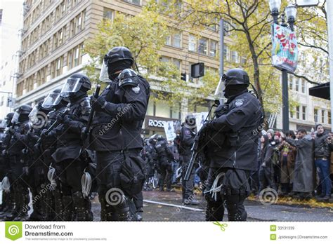 Multnomah County Sheriff In Riot Gear During Occupy Portland 2011