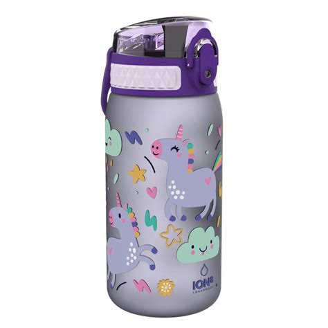 Ion8 Leak Proof Kids Water Bottle Bpa Free Unicorns 400ml Kids