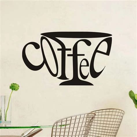 Coffee Vinyl Quote Wall Sticker Removable Diy Inspirational Character