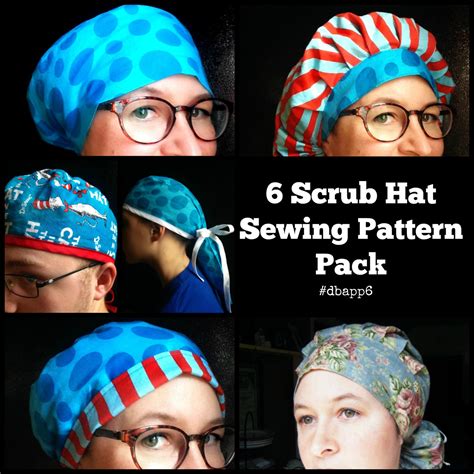 Free printable pattern and instructions at www.twelvebees.ca. Scrub Hat Sewing Pattern DIY Scrub cap by ADesignbyAngie on Zibbet