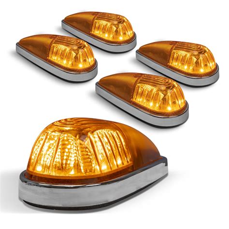Buy True Mods Amber Led Teardrop Cab Marker Lights Kit Chrome Base