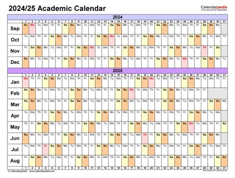 Academic Calendars 2024 2025 Free Printable Pdf Templates 2024