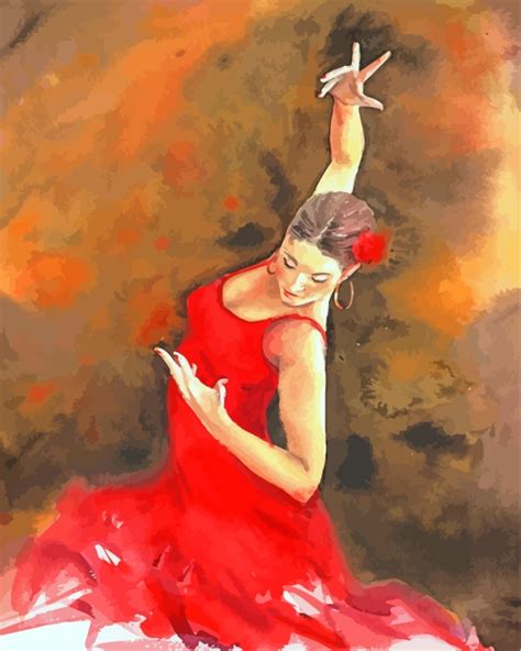 Spanish Flamenco Dancer Art Paint By Numbers Pbn Canvas