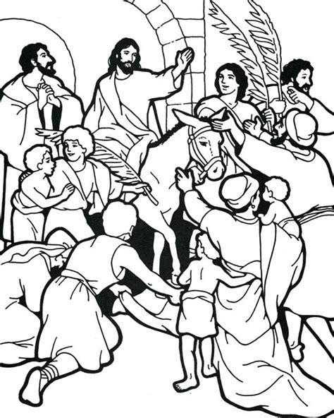 Palm Sunday Coloring Page At Free Printable