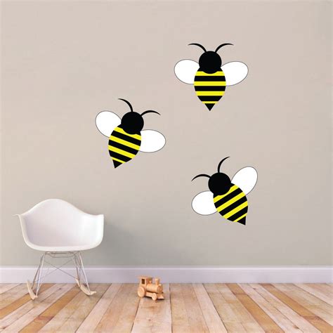 Bumble Bees Printed Wall Decals Wall Art Wall Murals Bee Wall