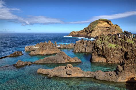 Natural Lava Rock Pools In Porto Moniz Madeira Island Stock Image