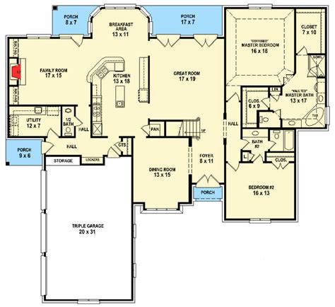 Spacious 5 Bedroom Traditional House Plan 58594sv