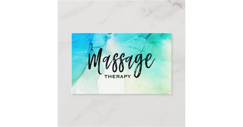 Massage Therapist ~ Massage Therapy Watercolor Business Card Zazzle