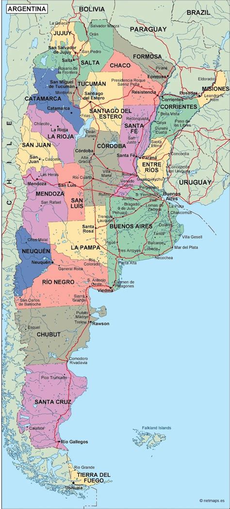 Argentina Political Map Eps Illustrator Map Vector World Maps