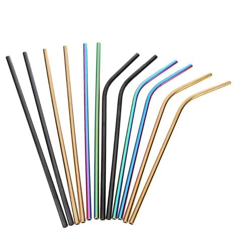 Reusable Metal Straws 6 Color With Pouch Cleaner And Free Shipping