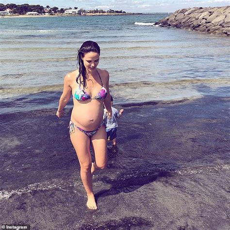 Lauren Brant Showcases Her Burgeoning Baby Bump In A String Bikini