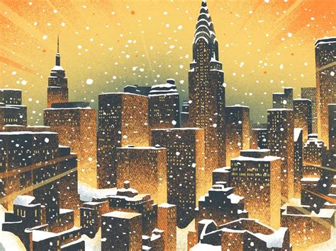 Nyc Winter City Illustration Winter Illustration Winter Nyc