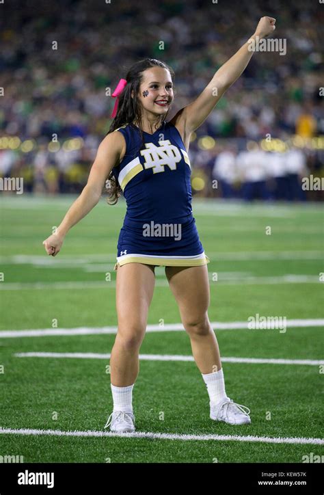 October 21 2017 Notre Dame Cheerleader Performs During Ncaa Football Game Action Between The