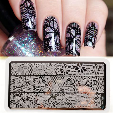 Bp L030 Full Lace Plate Nail Art Stamp Template Image