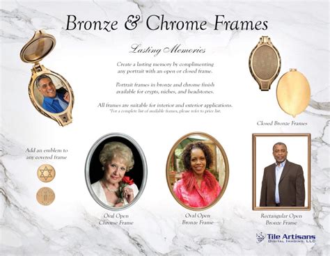 Bronze And Chrome Frames Artisans Memorial Portraits