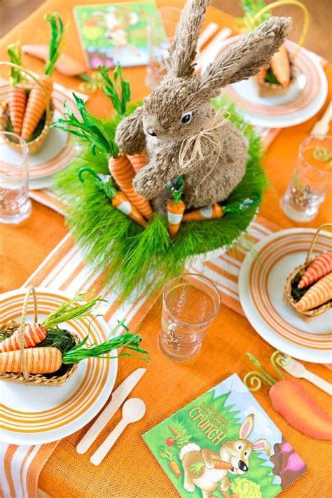 Orange And Green Easter Party With Tips For Setting The Table