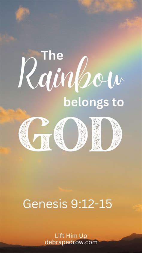 A Rainbow With The Words The Rainbow Belongs To God In Front Of A Sunset